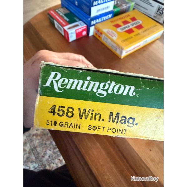 � saisir sans prix de r�serve munitions, Remington 458, Winchester Magnum