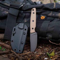 Couteau Vosteed Mink Lame Acier Sandvik 14C28N Manche G10 Sand &Eacute;tui Kydex VOSD0107