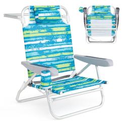 Lot de 2 chaises longues pliables 62 x 54 x 80 cm avec 5 positions, confort optimal et design porta