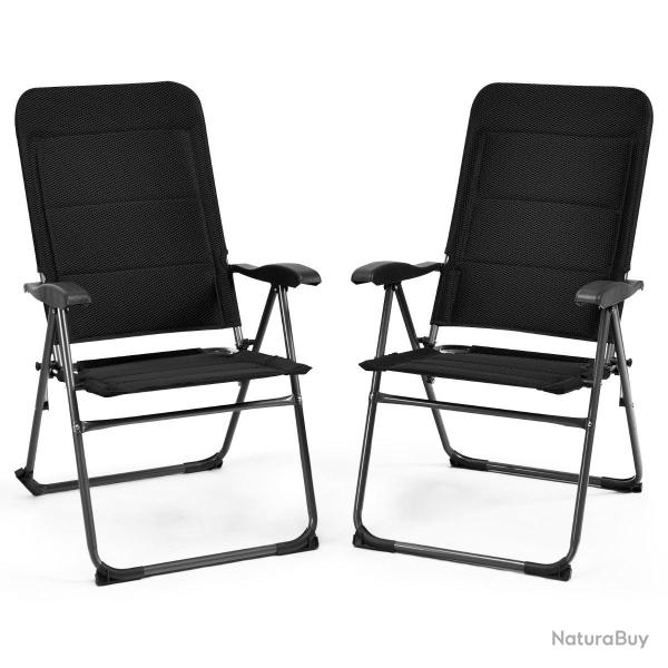 Lot de 2 chaises longues inclinables extensibles 71 x 53 x 102 cm confort optimis� style moderne en
