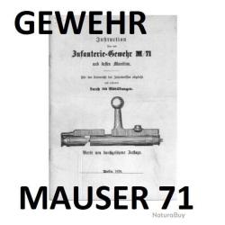 notice GEWEHR MAUSER 71 (envoi par mail) - VENDU PAR JEPECUTE (m2692)