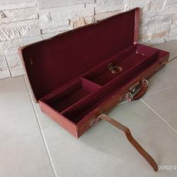 Mallette en cuir ancienne fusil d&eacute;mont&eacute;