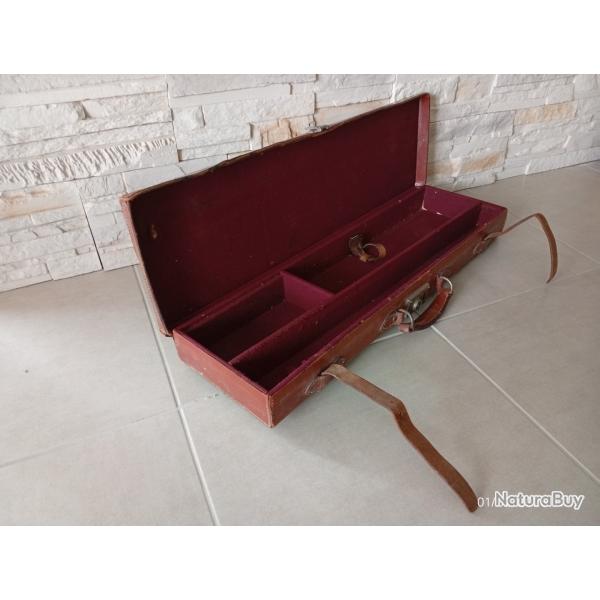 Mallette en cuir ancienne fusil d�mont�