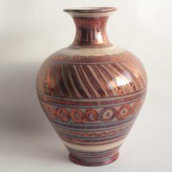 Vase c&eacute;ramique lustr&eacute;e XXe si&egrave;cle