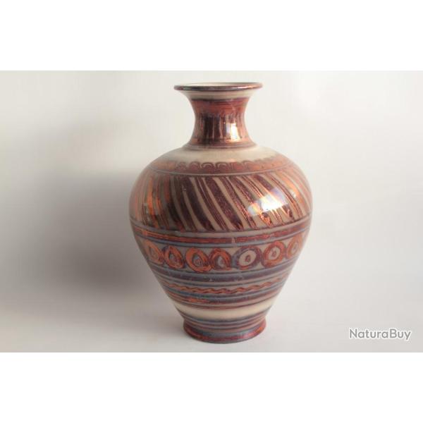 Vase c�ramique lustr�e XXe si�cle