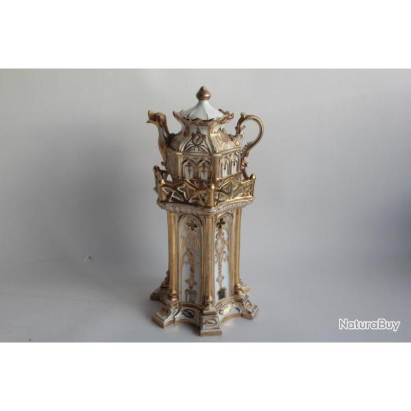 Tisani�re porcelaine Paris hexagonale XIXe si�cle