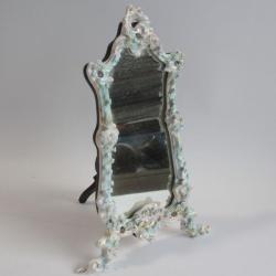 Miroir porcelaine allemande Fleurs