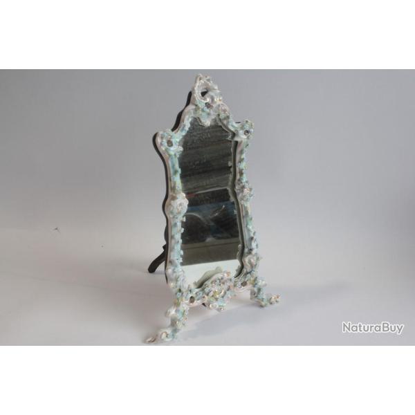 Miroir porcelaine allemande Fleurs