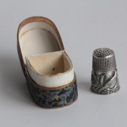 D&eacute; &agrave; coudre argent Oiseau &Eacute;pis de bl&eacute;