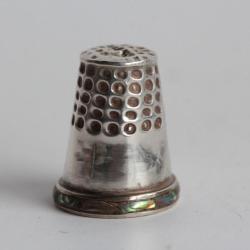 D&eacute; &agrave; coudre argent et Coquillage d'Abalone nacre Mexique