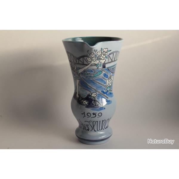 Pichet c�ramique F�d�ration des jeunesse Chancy 1959 Suisse