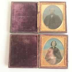 Photographies Ambrotypes XIXe si&egrave;cle Couple portrait Homme Femme