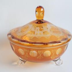 Grand verre de Boh&egrave;me &eacute;maill&eacute; Egermann