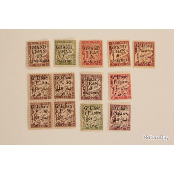 Timbres Grand Liban Taxe 1924 neufs