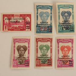 Timbres Gabon type 1910-18 surcharge neufs