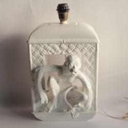 Pied de lampe c&eacute;ramique Singe Italie