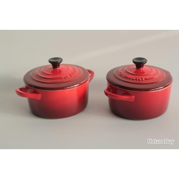 LE CREUSET 2 Cocottes miniatures c�ramique 10 cm