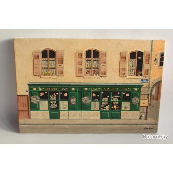 Tableau peinture Annecy Le petit zinc Rue Pont-Morand Graziadei