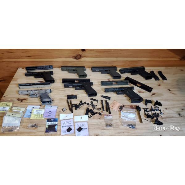 Lot de 7 glock airsoft pour pi�ces airsoft