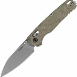 Couteau Kershaw Bel Air Lame Acier CPM MagnaCut Manche Micarta Vert DuraLock Made USA KS6105OLMC