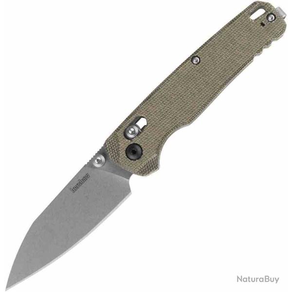 Couteau Kershaw Bel Air Lame Acier CPM MagnaCut Manche Micarta Vert DuraLock Made USA KS6105OLMC
