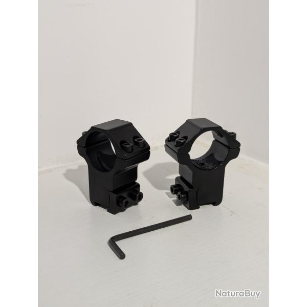 Colliers montage haut rail 11mm lunette 25,4mm