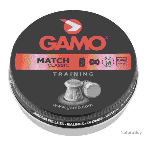 Plombs MATCH CLASSIC 4,5 mm - GAMO. cal. 4.5 mm boite de 250 plombs