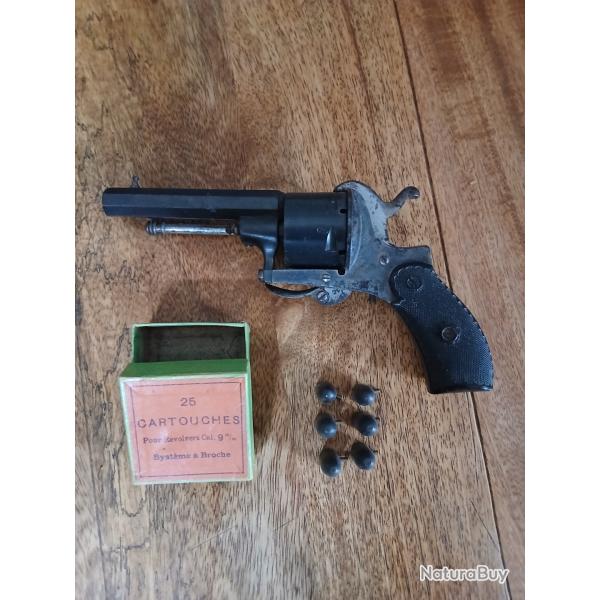 R�volver � Broches Type Lefaucheux des Fr�res DUMOULIN � LIEGE. Calibre 9mm
