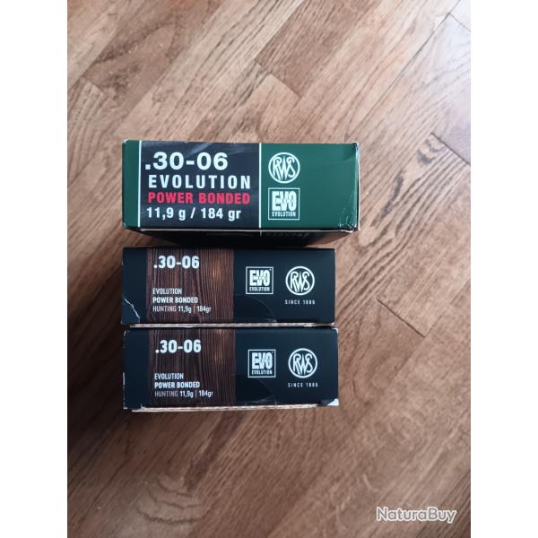 59 balles 30-06 RWS evo 184gr