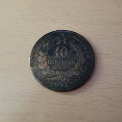 monnaie   10 centimes  c&eacute;r&egrave;s  1872