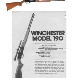 dossier notice carabine WINCHESTER 190 (envoi par mail) - VENDU PAR JEPERCUTE (m2693)