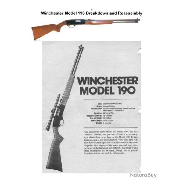 dossier notice carabine WINCHESTER 190 (envoi par mail) - VENDU PAR JEPERCUTE (m2693)
