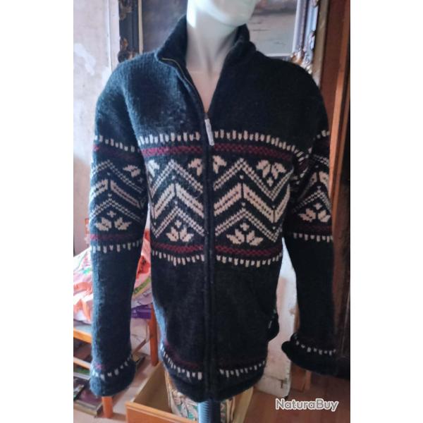 Pull Sweat D'Pure Cardigan XXXL 100% Laine Gilets Veste Polaire Marin P�cheur Randonn�e Camionneur