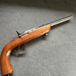 PISTOLET FLOBERT 9 mm. Tr&egrave;s joli et tr&egrave;s recherch&eacute; par les collectionneurs. Cat. D