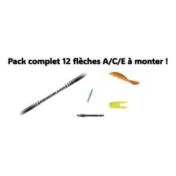 Tubes Easton ACE : pack complet 12 fl&egrave;ches &agrave; monter 80-130 gr