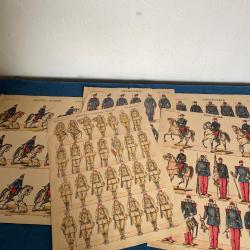 Lot ancien de planches militaires imagerie Pellerin imagerie d'Epinal
