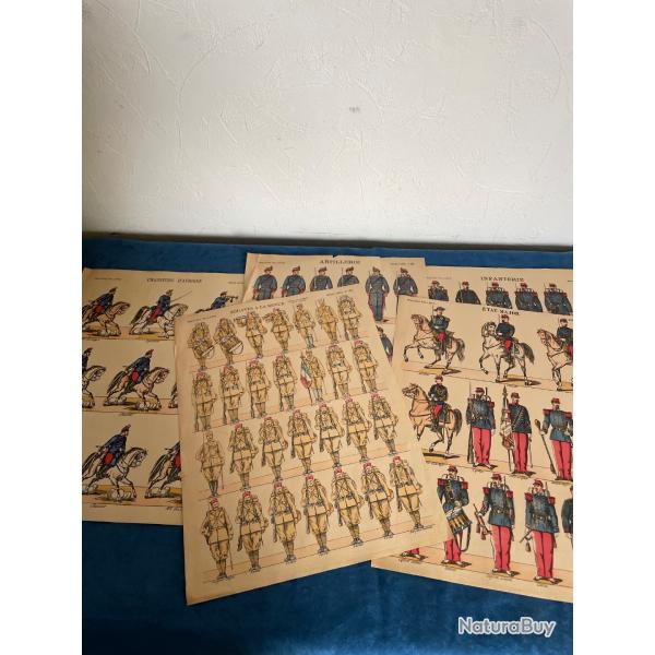 Lot ancien de planches militaires imagerie Pellerin imagerie d'Epinal