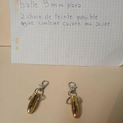 Porte clefs balle 9mm