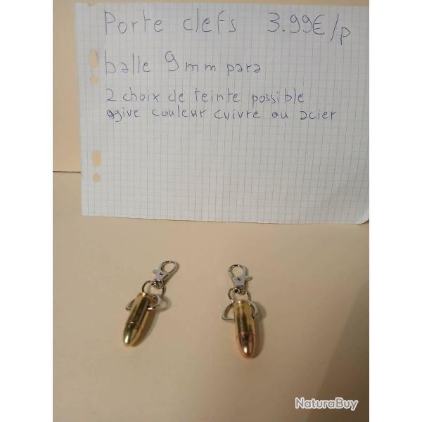 Porte clefs balle 9mm