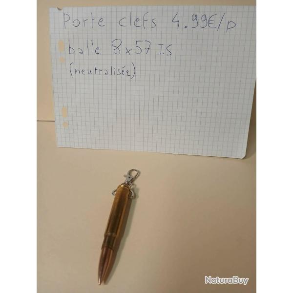 Porte clefs balle 8x57