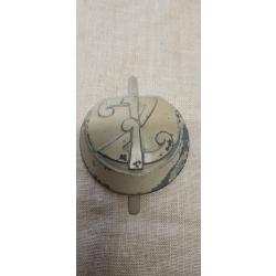 Insigne, Attribut, 1er Zouave avec peinture,  Rondache  De Casque Adrian (*21256*)