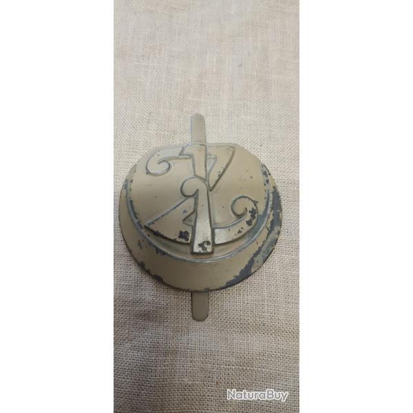 Insigne, Attribut, 1er Zouave avec peinture,  Rondache  De Casque Adrian (*21256*)