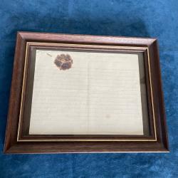 Lettre d'un poilu dat&eacute;e du 1er juillet 1915 encadr&eacute;e