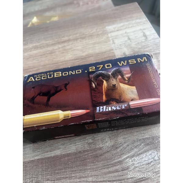 Bo�te Balles Nosler accubond  270 WSM /blaser