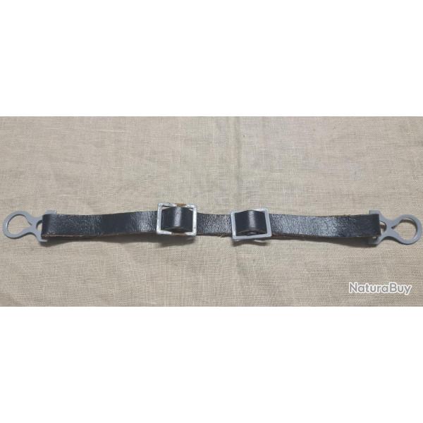 Jugulaire fer pour casque � pointe cuir �pais WW1   ( F3+)  (1**11)