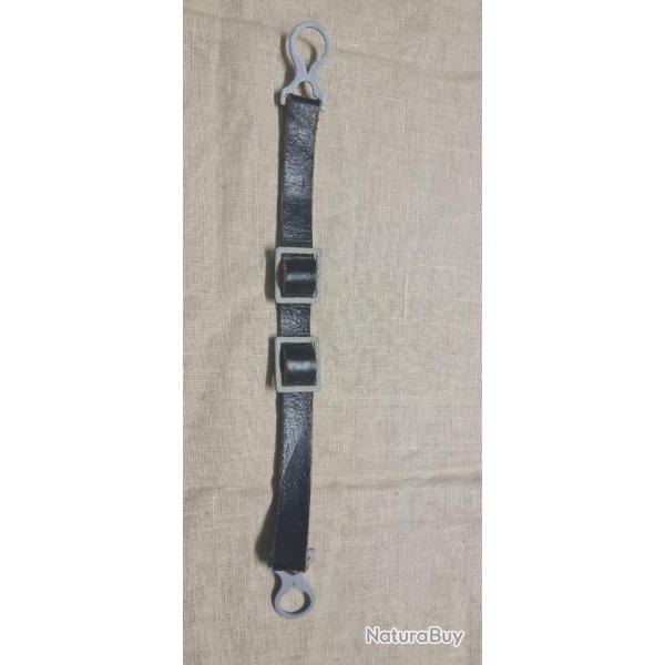 Jugulaire fer pour casque � pointe cuir �pais WW1   ( F6+)  (123)