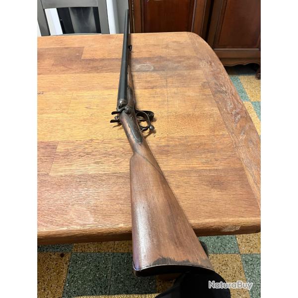Superbe fusil � chiens ouverture pontet cat D