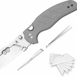 Couteau Kizer Sheepdog C01C Uti-1 Lame Interchangeable Manche G10 Gris Liner Lock KIV348829JSA1
