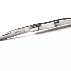 Couteau laguiole pliant - manche aspect nacre - acier inox
