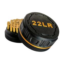 Bo&icirc;te &agrave; munitions 22LR, Noire et dor&eacute;e Couvercle &agrave; vis, robuste et pratique. Empilable. Vendue vide.